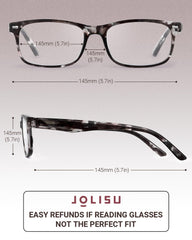 JOLISU spring hinges and ultra-light frame ensure comfortable wear.