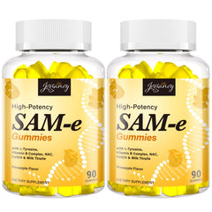 Jovianoy SAM-e gummies pineapple bottle for on-the-go mood support.