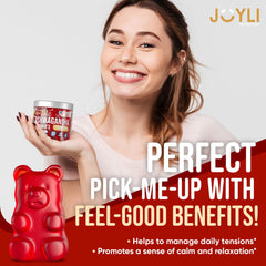 JOYLI Ashwagandha Gummies serving pose for easy daily chew