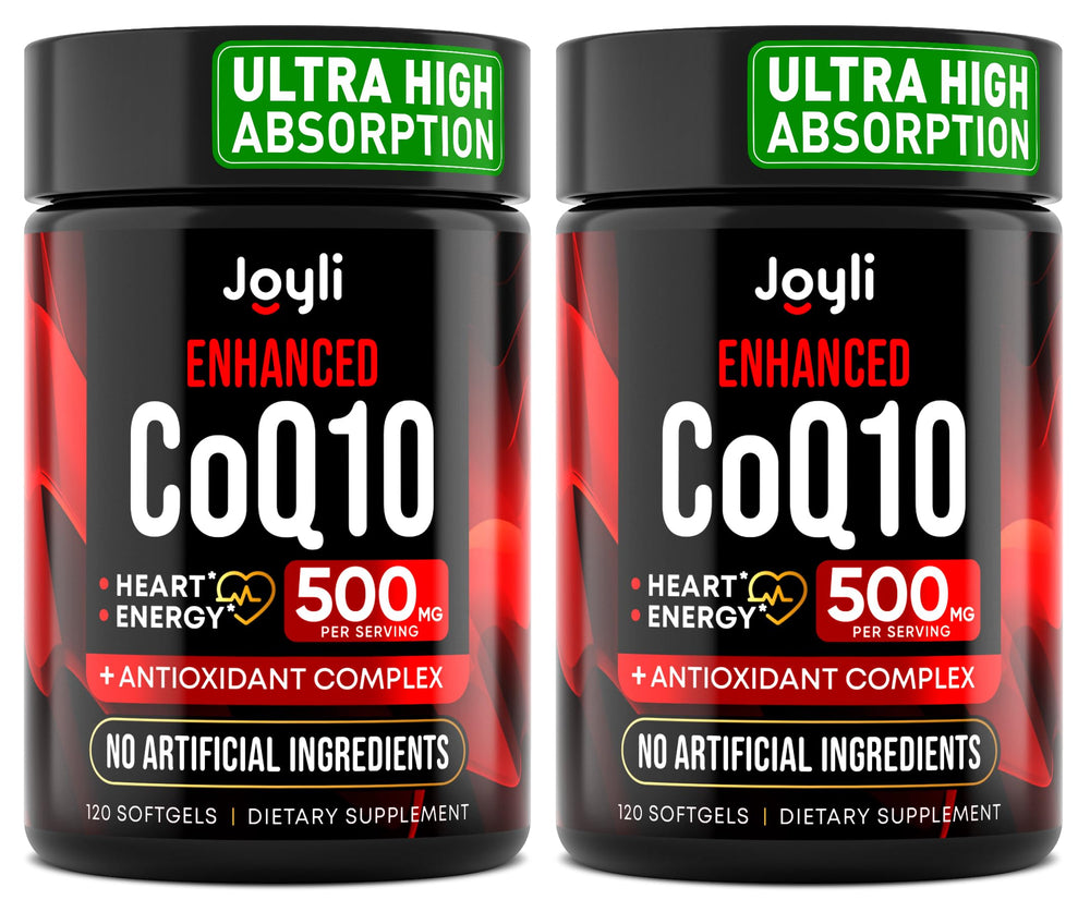 JOYLI Nutrition CoQ10 500mg two-pack bottles for extended daily use