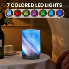 JOYOLO diffuser displaying 7 color LED options for mood lighting