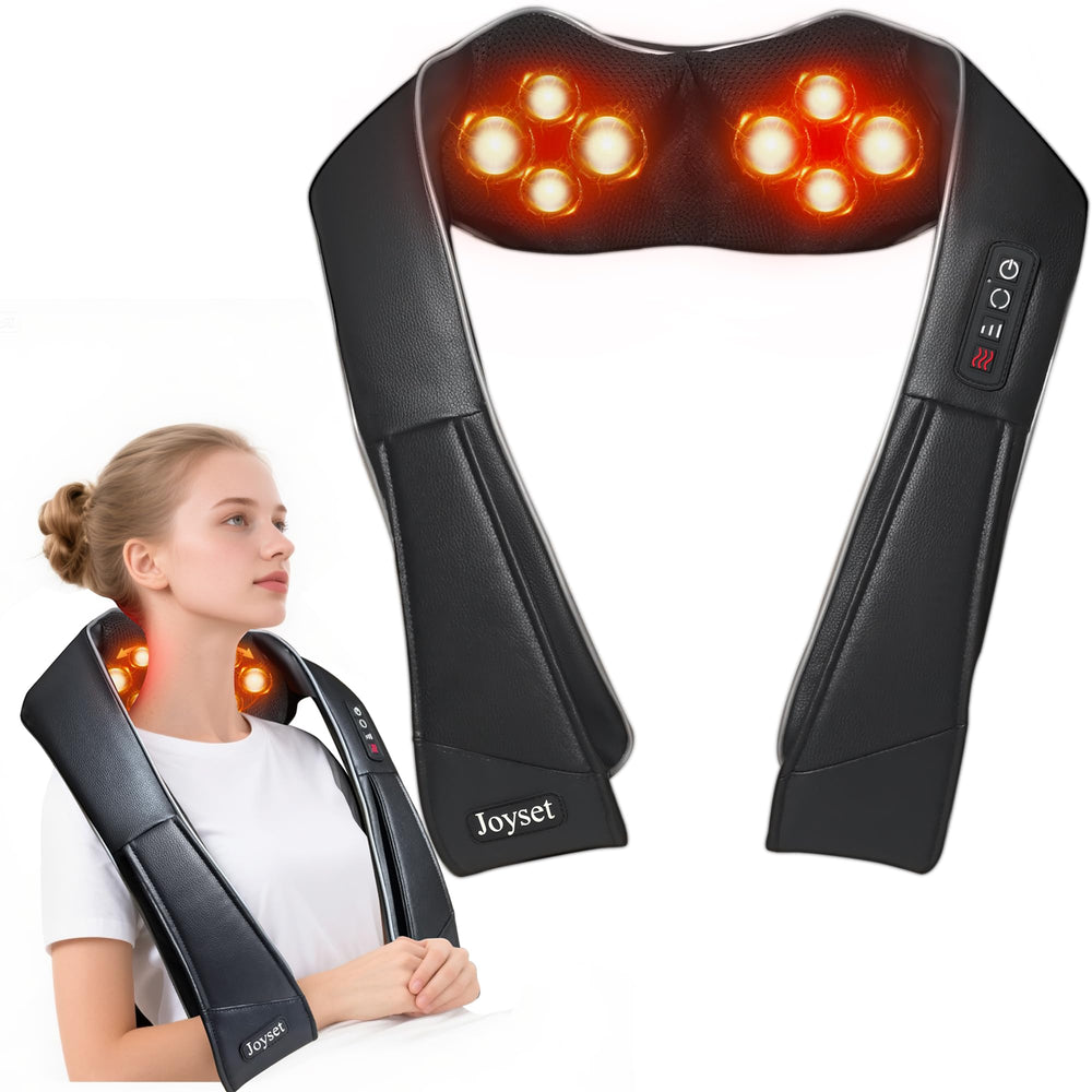 Joyset neck massager with eight kneading nodes for deep tissue massage