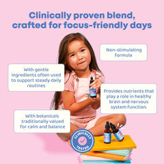 JoySpring Genius Drops with ginkgo biloba highlights natural focus support for children.