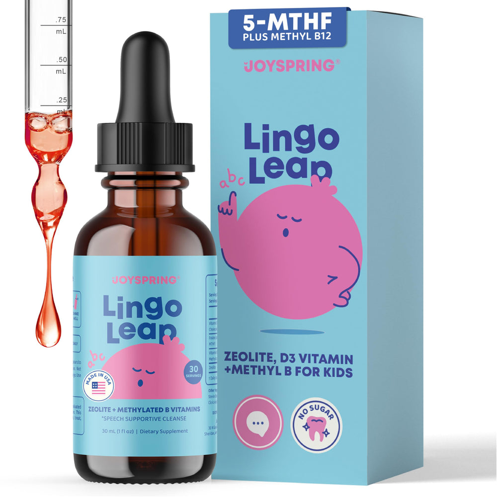 JoySpring LingoLeap B9 bottle with dropper for easy kid daily vitamins