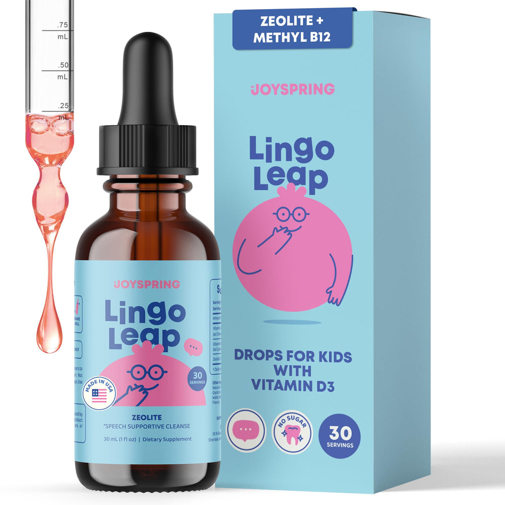 JoySpring LingoLeap bottle front view with smooth berry flavor for kids