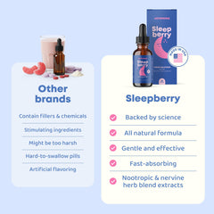 JoySpring SleepBerry bottle pour illustrates easy administration for families.