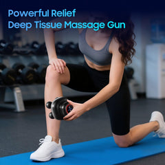 JOYSUWERUN deep tissue head in use for focused muscle relief.
