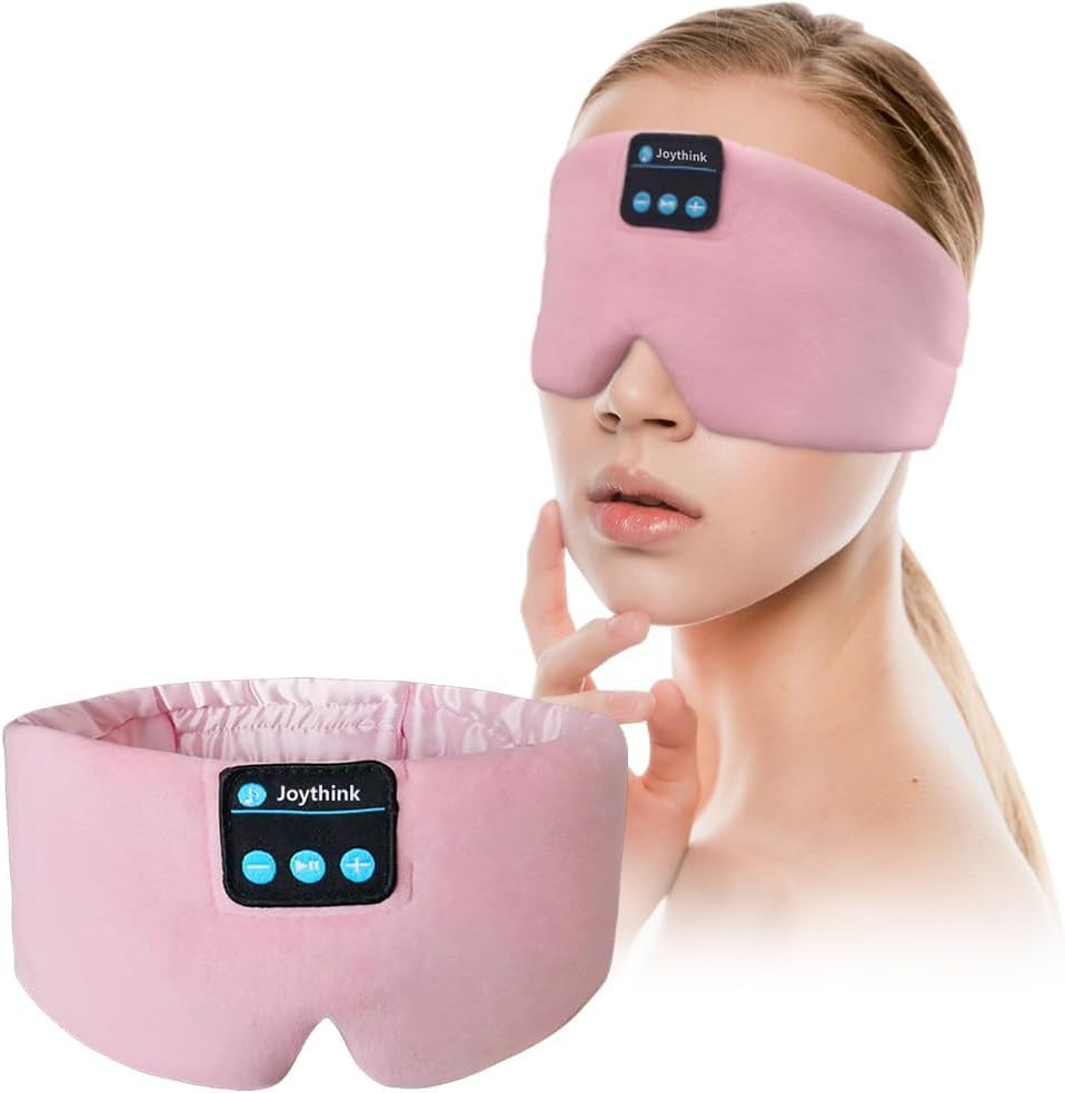 Joythink Silk Sleep Headphones mask close-up showing soft fabric for comfortable sleep.