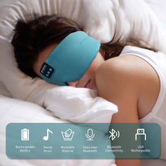 Joythink Sleep Headphones Silk Mask highlighting long battery life for travel.