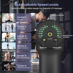 JQX massager with nine attachments for customizable deep tissue work