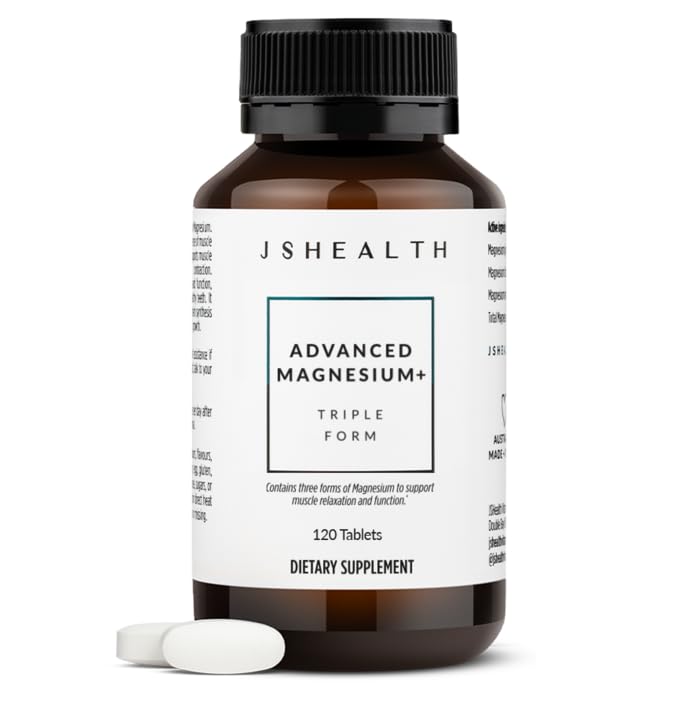 JSHealth Advanced Magnesium capsules packshot with triple magnesium blend for daily support