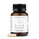 JSHealth Hair & Energy Formula bottle with capsules for daily vitality and hair support