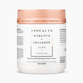JSHealth Vitality X + Collagen bottle pour for daily energy routine.