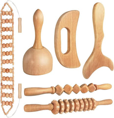 JUANWAN 10-in-1 wood therapy Gua Sha board for deep tissue massage and lymphatic drainage