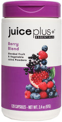 Juice Plus+ Berry Blend bottle front shows berry-rich formula for daily use