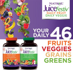 Juice Festiv bottle label shows organic fruit and veggie blend
