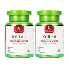 JulyDeer Antarctic Krill Oil bottle front in a 2-pack highlighting joint support
