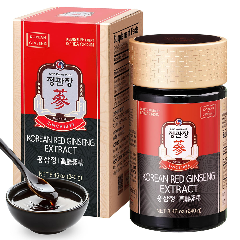 JungKwanJang Korean Red Panax Ginseng Extract bottle front view highlighting energy potential