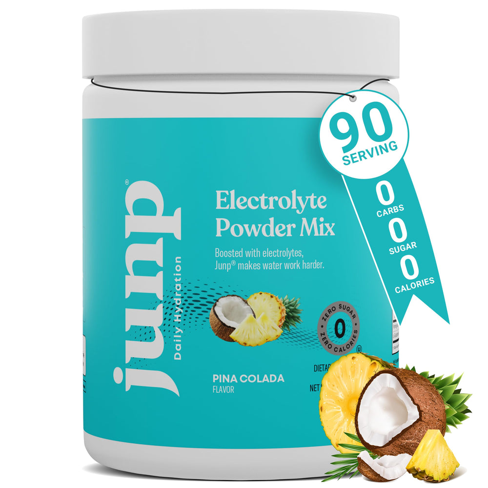 JUNP electrolytes tub with Pina Colada flavor ready for a quick hydration