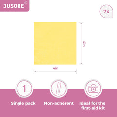 JUSORE Xeroform Petrolatum Dressing sterile pouch ensures hygiene before use for safe application.