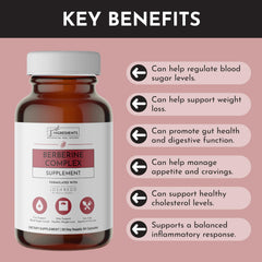 Just Ingredients Berberine Complex pre-meal dosage reminder.