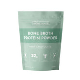 Just Ingredients Bone Broth Protein Mint Chocolate bottle highlights real-food protein for daily nourishment