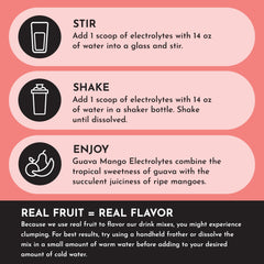 Front label of Just Ingredients Guava Mango Electrolytes highlighting clean ingredients