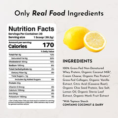 JUST INGREDIENTS Lemon Swish whey powder texture closeup suggests smooth mixability