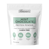 JUST INGREDIENTS Mint Chocolate Protein Powder bag front highlighting real cocoa and clean protein