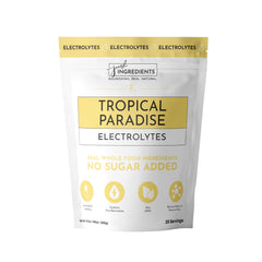 Just Ingredients Tropical Paradise electrolytes bottle for daily hydration with tropical flavor.