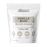 JUST INGREDIENTS Vanilla Bean Protein Powder tub showcases premium blend for daily energy