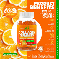 Just Nutrients collagen gummies packaging front highlighting gluten-free and non-GMO.