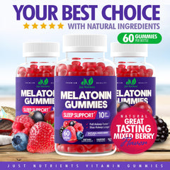 Just Nutrients melatonina 10 mg con ingredientes naturales y opción vegetariana.