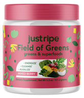 Just Ripe Nutrition Field of Greens bottle with scoop, daily wellness