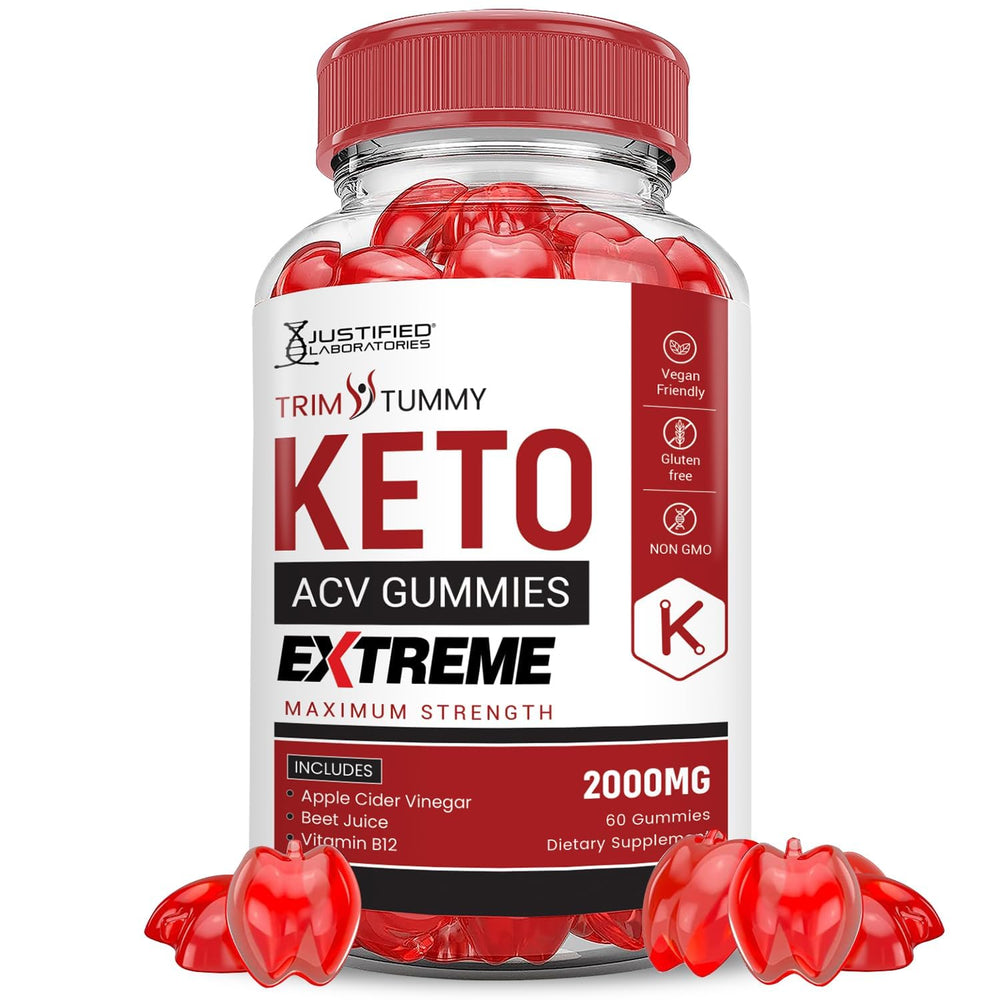 Justified Laboratories Trim Tummy Keto ACV Gummies bottle for convenient daily use