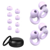JUSTRVN ear plugs 2-pairs set reduces noise for better sleep.
