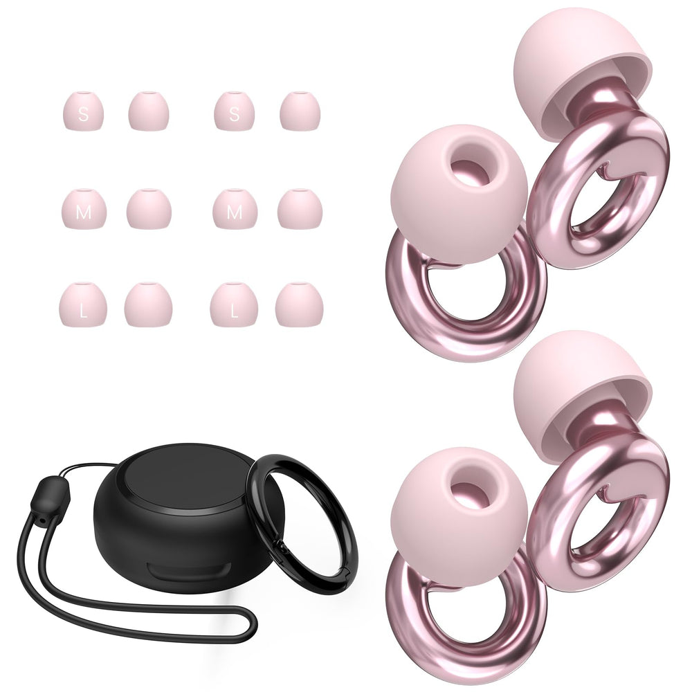 Tapones para oídos JUSTRVN en estuche compacto para dormir y viajar.