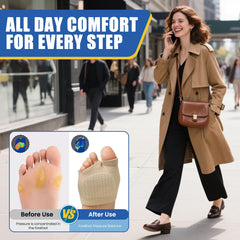JWHOO metatarsal pads in a flat shoe providing invisible comfort