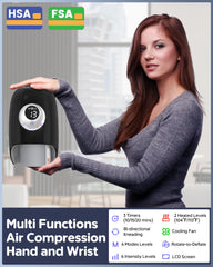 JZBRAIN Hand Massager on hand demonstrates comfortable palm kneading