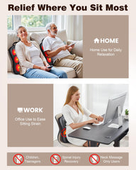 JZBRAIN Heated Lower Back Massager showcases compact design for easy home, office, or travel use.