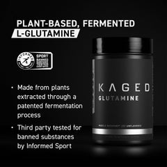 Kaged Glutamine scoop measuring precise serving amounts for consistency.