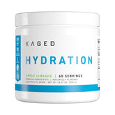 Kaged HydraCharge apple limeade tub for convenient hydration before workouts.