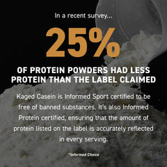 Kaged Kasein Vanilla label close-up confirms natural flavors and no artificial ingredients