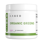 Kaged Organic Greens Outlive100 Berry bottle showing vibrant powder for daily vitality