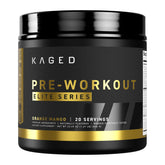 Kaged Pre-Workout Elite Orange Mango bottle ready for an energetic session