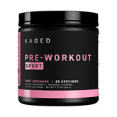 Kaged Sport Pre Workout Pink Lemonade bottle energized for workouts