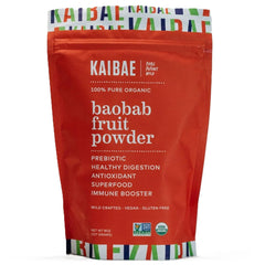 KAIBAE Baobab Powder jar showcasing premium organic fiber for gut-friendly daily nutrition.