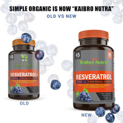 Kaibro Nutra Resveratrol capsules with quercetin and knotweed, antioxidant blend shown