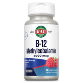 KAL B12 methylcobalamin micro tabs bottle for quick daily energy support.