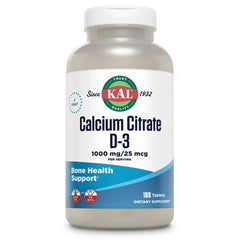KAL Calcium Citrate with D3 bottle front label highlighting high potency calcium for teeth and bones.